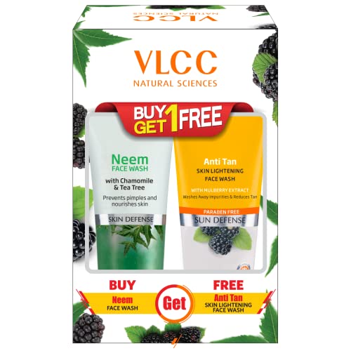 VLCC Neem Face Wash and get Anti Tan Skin Lightening Face Wash Free (150 ml + 150 ml)