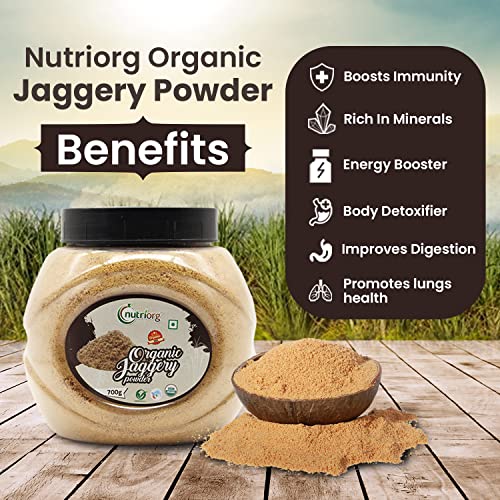 Nutriorg Certified Organic Jaggery Powder 3500g ( Pack of 5*700) | Organically Grown | No Preservatives Added