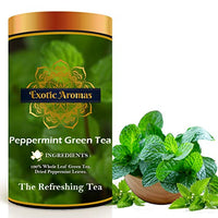 Exotic Aromas Peppermint Green Tea (200G Serves 100 cups), 100% Whole Leaf Green Tea for digestion, upset stomach & cold and flu.
