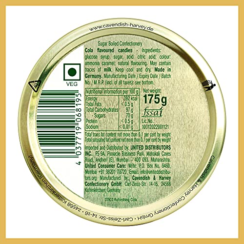 Cavendish & Harvey Refreshing Cola Drops - 175g, Germany