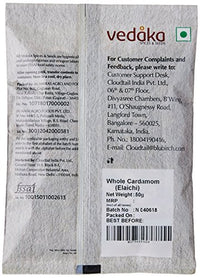 Vedaka Whole Cardamom (Elaichi), 50g