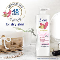 Dove Body Love Supple Bounce Body Lotion for Dry Skin 48Hrs Moisturisation, Paraben Free, with Plant based Moisturiser, For Supple Healthy Skin 400ml