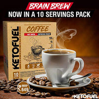 NEULIFE®️ Ketofuel Hot Brew Coffee (Espresso Roast) Keto MCT Coffee w/Coconut MCT Oil 10 packs