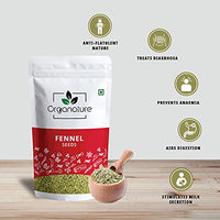 Organature Fresh & Natural Fennel Seeds | Saunf | Variyali | Whole Indian Spices - Pack of (400 Grams)