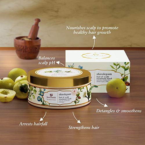 Just Herbs Ayurvedic Shirolepam Hair & Scalp Treatment Mask Cream For Hair Growth, Hairfall & Damaged Hair- Paraben & Silicon Free Hair Mask For Men & Women 200g
