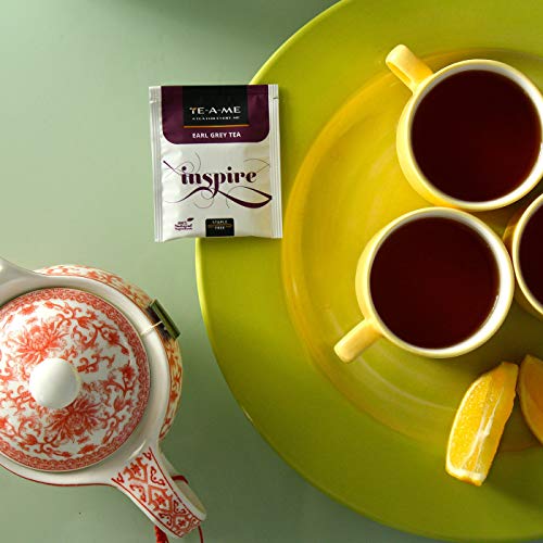 TE-A-ME Inspire Black Citrus Earl Grey Tea, 25 Tea Bags | Natural Bergamot Flavor | Luxurious Tea Bags | Strong & Highly Flavourful