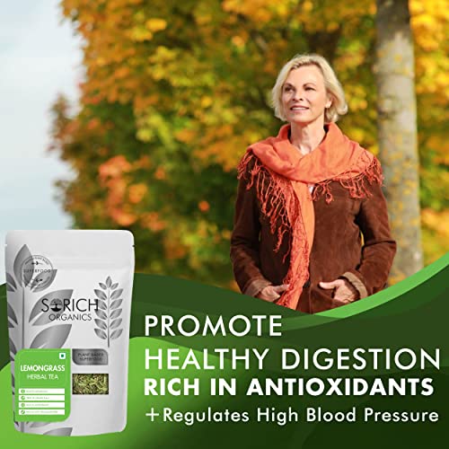 Sorich Organics Lemongrass Herbal Tea - 50 Gm - Organic Whole Loose Leaf Tea | Iced Tea | Good for Skin & Hair | High Antioxidants Tea | Boost Metabolism & Boosting Immunity | Weight Management