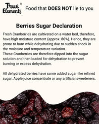 True Elements Whole Cranberries 125g - Cranberry Dry Fruit | Non-GMO, Gluten Free & Vegan Dried Berries
