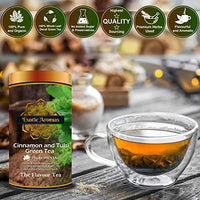 Exotic Aromas Cinnamon and Tulsi Green Tea (200 G, serves 100 cups), 100 % Whole Leaf Green tea with antioxident properties