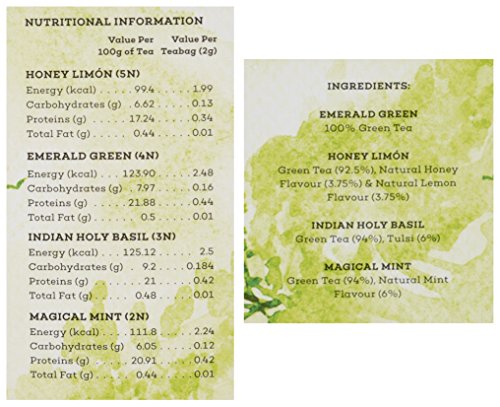 The Hillcart Tales Evergreen Melange Assorted Green Tea, (14 Teabags)