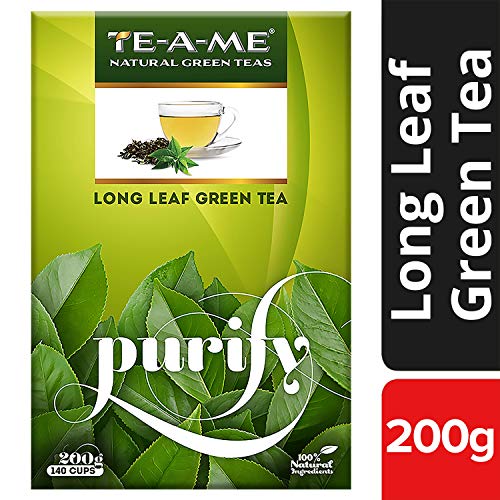 TE-A-ME Purify Long Leaf Green Tea - 200 gms | 100% Natural Ingredients | Zero Calories - Improves Metabolism & Reduces Waist
