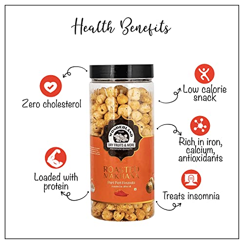 Wonderland Foods - Roasted & Flavoured Peri Peri Makhana (Foxnut) 100g Jar