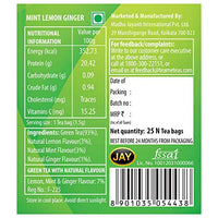 TE-A-ME Revive Mint Lemon Ginger Natural Green Tea, 25 Tea Bags