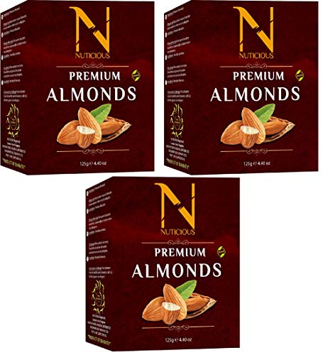 Nuticious - Almonds 125 G Badam (Pack of 3 ) Dryfruits & Berries,Diwali Gifts ,Diwali Offer ,Nuts