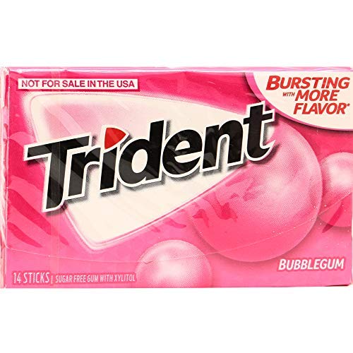 Trident Bubble Gum, 14 Sticks, 20 g (Pack of 1)