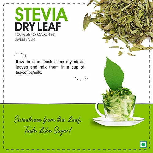 Zindagi Stevia Dry Leaves - Pure Stevia Leaves - Sugar-Free Dry Stevia Leaves 70 gm (Pack of 2)