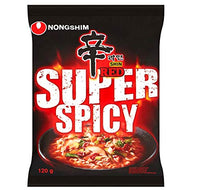 Food Library The Magic of Nature Nongshim Instant Red Super Spicy Noodles, 120g (Pack of 3) & Free Chopsticks 2 Pairs