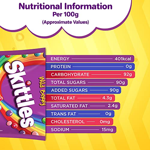 Skittles Wildberry Bite-Size Fruit Flavoured Candy, 196 g Pack