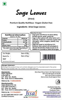 Saipro's  Eatery Harvest Crushed Dried Sage, Sage Tea Leaves,100 g, Sage herb Spice | Skin Glow Herbal Tea| Iced Tea| Smudging | Removes Negativity| Sage,100% Natural