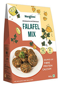 Murginns Falafel Instant Tikki Mix, 160g | Easy to Cook | Chickpea Kebab | Ready to Cook and Eat| High Protein and High Fibre with Vegetables