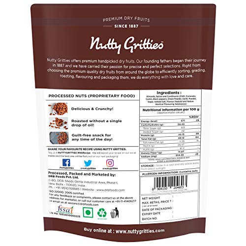 Nutty Gritties Barbeque Almonds (BBQ) - Healthy Party Snack, Dry Roasted, Non Fried, Zero Oil, Crunchy, Tasty - (Pack of 1), 200g