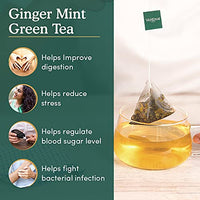 VAHDAM, Organic Ginger Mint Green Tea Bags- 50 Tea Bags | Aids Digestion | Refreshing Detox: with Ginger & Mint, Certified Organic Tea | Antioxidant Rich | Boosts Immunity