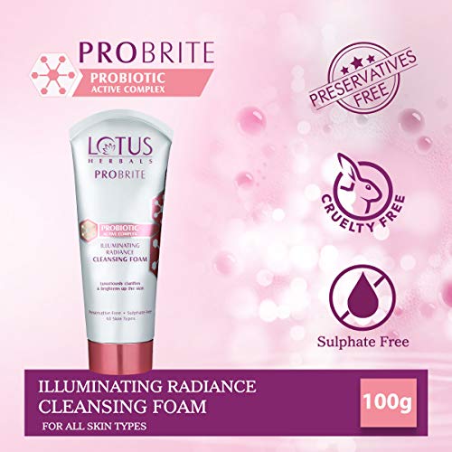 Lotus Herbals Probrite Illuminating Radiance Cleansing Foam, 100 g