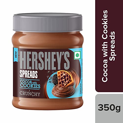 HERSHEY's Spreads Cocoa with Cookies 350g, Munsell Maroon & Blue