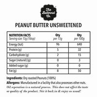 The Butternut Co. Peanut Butter Unsweetened, Crunchy 340 gm (No Added Sugar, Vegan, High Protein, Keto)