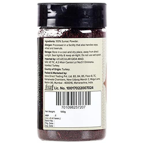 Urban Platter Sumac Powder Shaker Jar, 100g / 3.5oz [All Natural, Fruity]