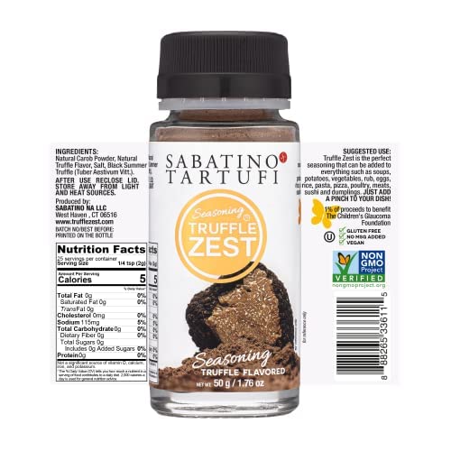 Sabatino Tartufi Truffle Zest Seasoning, The Original All Purpose Gourmet Truffle Powder, Plant Based, Vegan and Vegetarian Friendly, Low Carb, 1.76 oz