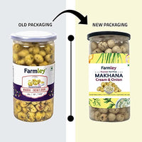 Farmley Roasted Flavored Makhana (Pack of 2) Each 90g, Cream N Onion, 180 Gram