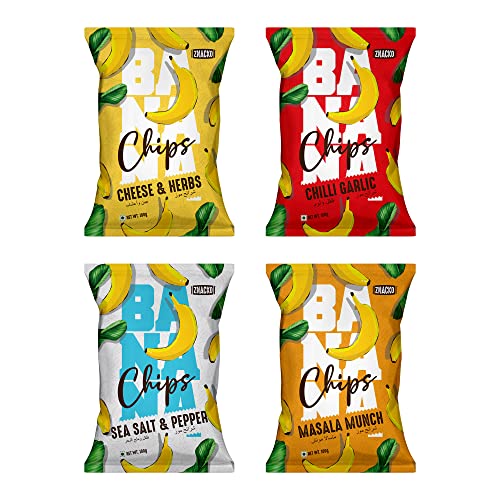 Znacko -Flavored Banana chips ( Pack of 4 )