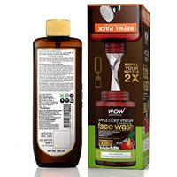 WOW Skin Science Apple Cider Vinegar Foaming Face Wash Refill Pack - with Organic Certified Himalayan Apple Cider Vinegar - For Extended Use - No Parabens, Sulphate, Silicones & Color - 200 ml