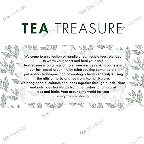 Tea Treasure Belly Soother Tea -10 Pyramid Tea Bags - Blend of Rooibos, Peppermint, Ginger, Lemongrass, Fennel seeds, Spearmint, Licorice, Milk thistle | Tea for Belly Fat |Reduces Bloating & Gas