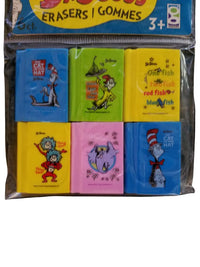 Dr. Seuss Themed Pencil Erasers - 6 Erasers Each