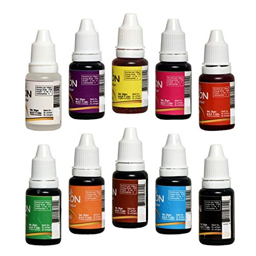 Papilon Concentrated Gel Food Colour Pack of 20gm x 10 Bottles