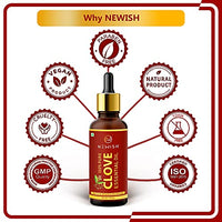Newish® Pure & Natural Clove Oil for Teeth Pain, Skin & Hair 30ml