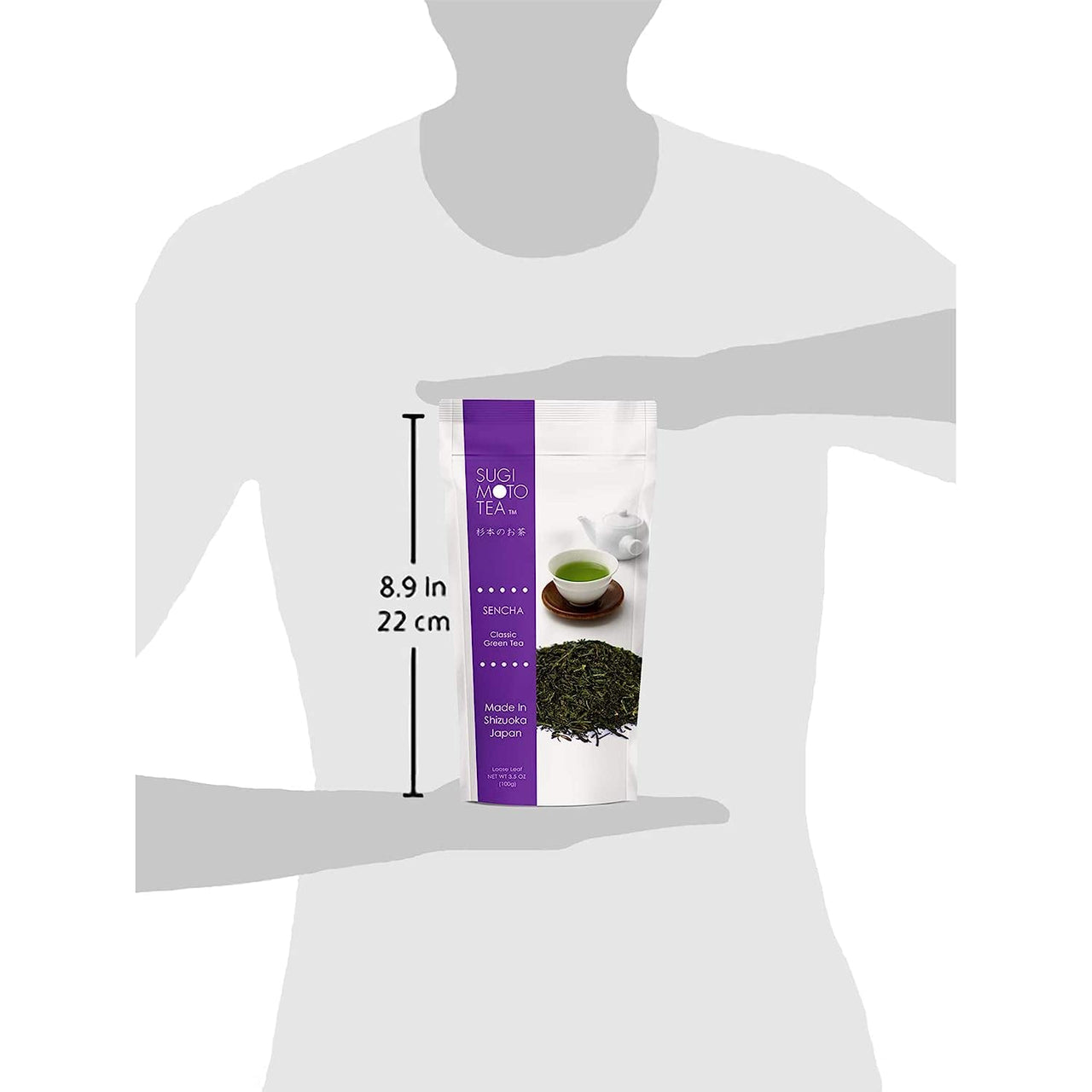 [Sugimoto Tea] Japanese Sen Cha Green Tea, Deep-Steamed (Fukamushi) Style, Award-Winning, Authentic Loose Leaf Tea, Resealable Foil Pouch (3.5 oz x 1 Pack)