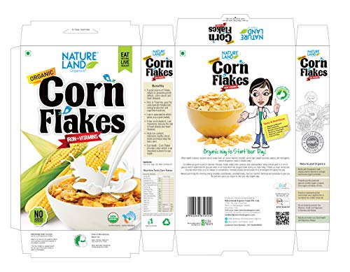 Natureland Organics Corn Flakes 200 Gm - Organic Healthy Flakes
