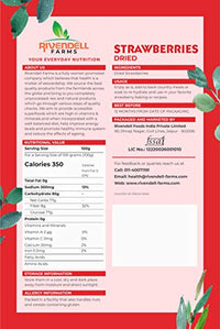 RIVENDELL FARMS Dried Strawberry | 100% Pure & Natural | Handpicked Dried Berries | High in Anti-Oxidants | Non-GMO (200 Gm)