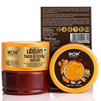 WOW Skin Science Face and Body Ubtan Scrub with Chickpea Flour, Saffron & Turmeric Extracts - No Sulphate, Parabens, Silicones & Color, 200 ml