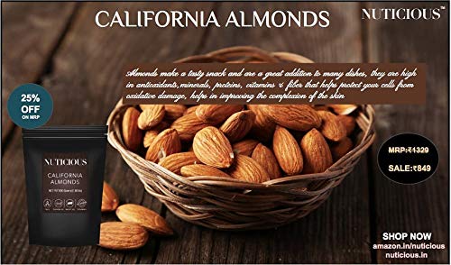 NUTICIOUS California Almonds Badam -200 G