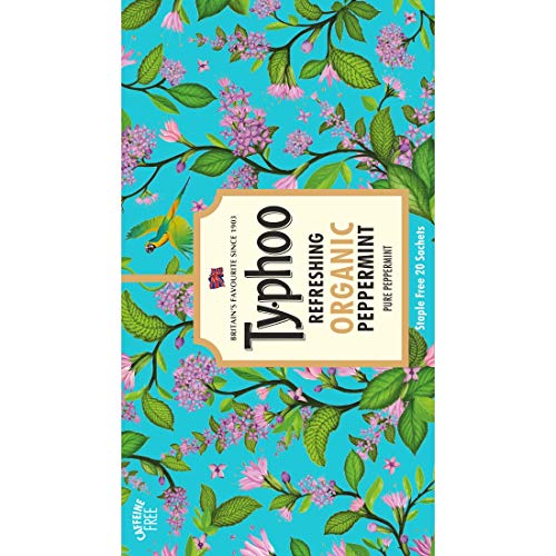 Typhoo Refreshing Organic Peppermint Tea with Pure Peppermint Tea Bags, 20N x 1.2g = 24g