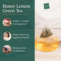 VAHDAM Organic Honey Lemon Tea (Vitamin C Fortified) - 15 Green Tea Bags | Green Tea with Tangy Lemon and Unprocessed Honey Flavour | USDA Certified