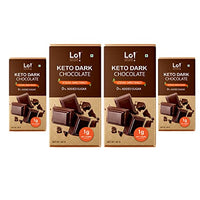 Lo! Foods - Dark Keto Chocolates - 160g | Stevia Sweetened | No Added Sugar | Only 1g Of Net Carbs Per Serving | Guilt Free Chocolate for Indulgence | Low Carb Keto Sweets - (40g x Pack of 4)