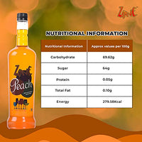 Zone Peach Flavoured Bar Syrup, 240ml Bottle | Suitable for Cocktails, Mocktail, Drinks, Juices, Beverages and More | Non Alchoholic Mix | 12 Flavours Available