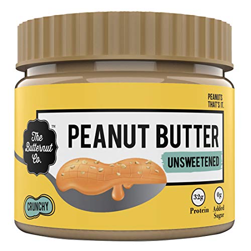 The Butternut Co. Peanut Butter Unsweetened, Crunchy 340 gm (No Added Sugar, Vegan, High Protein, Keto)
