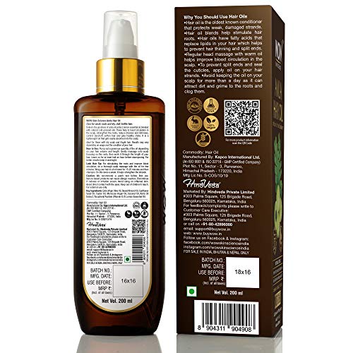 WOW Skin Science Amla Hair Oil - Pure Cold Pressed Indian Gooseberry Oil - Intensive Hair Care - Non-Sticky & Non-Greasy - No Mineral Oil, Silicones, Synthetic Fragrance - 200mL