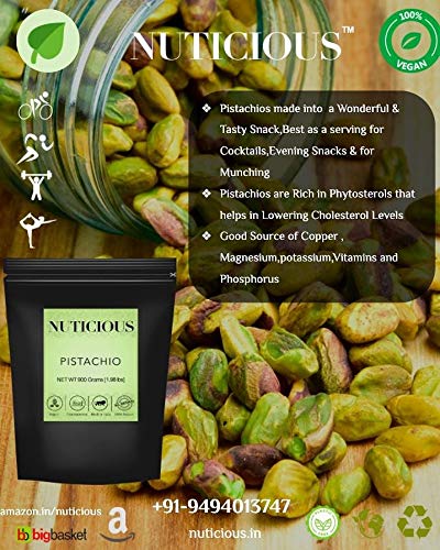 Nuticious Vegan Food Premium Pistachio Kernals /Pista - 250 GM Dryfruits (Jumbo Pista )